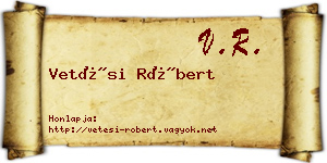 Vetési Róbert névjegykártya